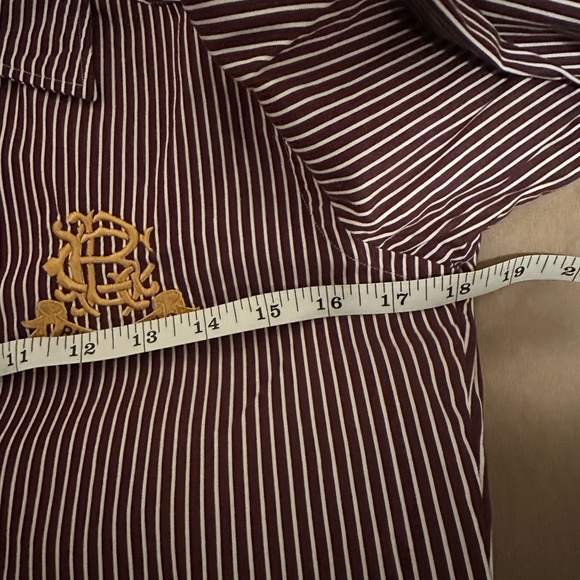 Ralph Lauren Maroon and White Striped Shirt - Picture 12 of 12